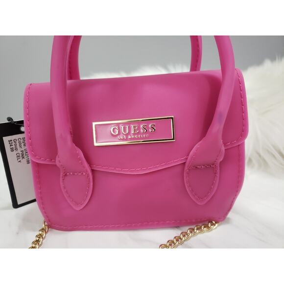 NEW MINI micro y2k Guess hot pink gold Crossbody purse bag - Picture 3 of 6